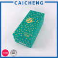 Caja de regalo de empaquetado impresa colorida de la cartulina de la hoja de oro con la tapa